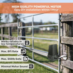 TMT Terrier 200 Single Automatic Gate Openers Up to 8ft and 550lb Medium Duty Swing Gate, Gate Openers with Remote Complete Kit, Electric Gate Opener for Driveway with Powerful Motor (APP Compatible)