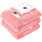 Homemate Electric Heated Blanket Queen - 84"x90" Heating Blanket Queen Size Dual Control 1/2/4/6/8 Hours Auto-Off 10 Heat Level Heat Blanket Over-Heat Protection Flannel Sherpa ETL Certification
