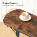 HOOBRO Folding Side Table, 2-Tier Sofa End Table with Expandable Desktop, Small Foldable Coffee Table, for Small Spaces, Living Room, Bedroom, Dorm, Apartment, Rustic Brown and Black BF172BZ01