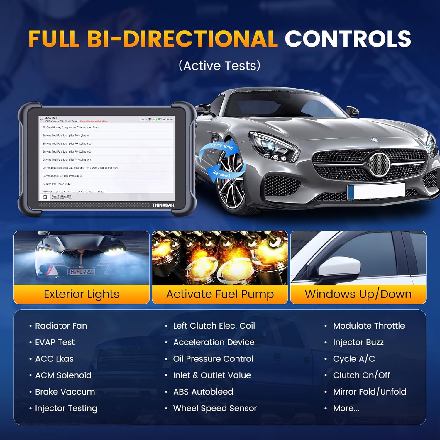 THINKCAR Bidirectional Scan Tool, THINKSCAN 689BT All System Automotive Diagnostic Tool, Bi Directional OBD2 Scanner with ECU Coding, 34 Services, FCA Autoauth, CANFD and DoIP, Wireless Update