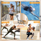 NAYSAYE Entraîneur d'Assistance aux Squats, Machine à Squats Machine à Ramer avec Bandes de Résistance Réglables Écran LCD, Entraîneur d'Exercice Pliable avec Capacité de Charge de 265LBS pour Bureau à Domicile Argenté