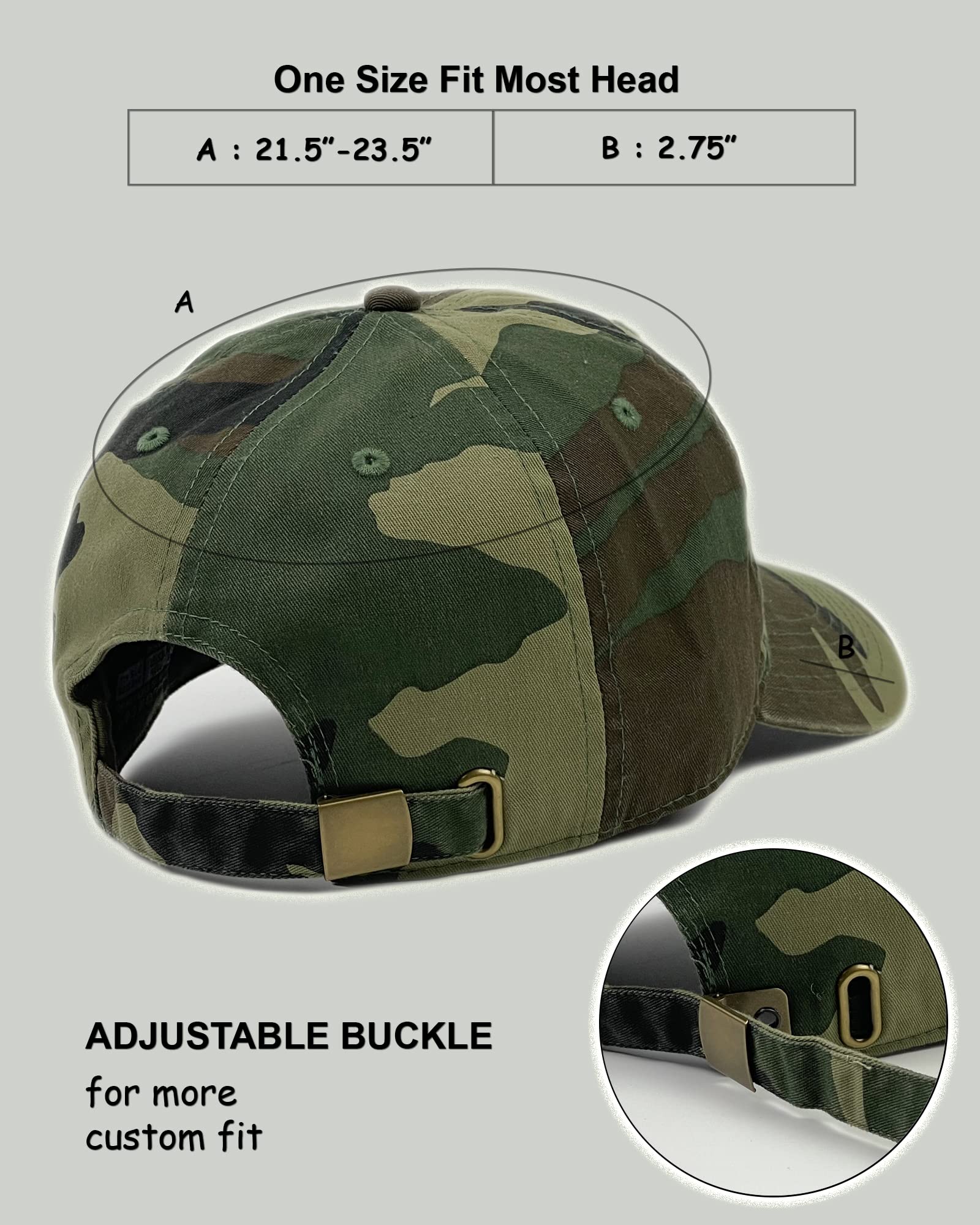 Casquette de baseball classique unisexe en coton à profil bas Utmost, unie, camouflage, douce, non structurée, taille ajustable, casquette de papa (camouflage forêt)