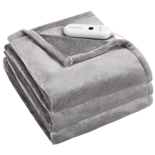 Heated Blanket Electric Blanket Full Size, Super Soft Cozy Upgraded Flannel Heating Blanket with 6 Heating Levels & 1-10 Hours Auto Off, Fast Heating & Overheat Protection, 72" x 84", Dark Gray