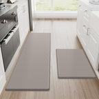StepRite Kitchen Mats, 2PCS Kitchen Rugs, Cushioned Anti Fatigue Kitchen Mats for Floor, Non-Slip Standing Desk Mat, Waterproof Kitchen Rug Set for Kitchen, Floor, Office, 17.3"x30"+17.3"x47", Black