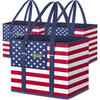 BALEINE 3Pk Reusable Grocery Bags, Foldable Shopping Bags for Groceries with Reinforced Bottom & Handles (Antique Foliage)