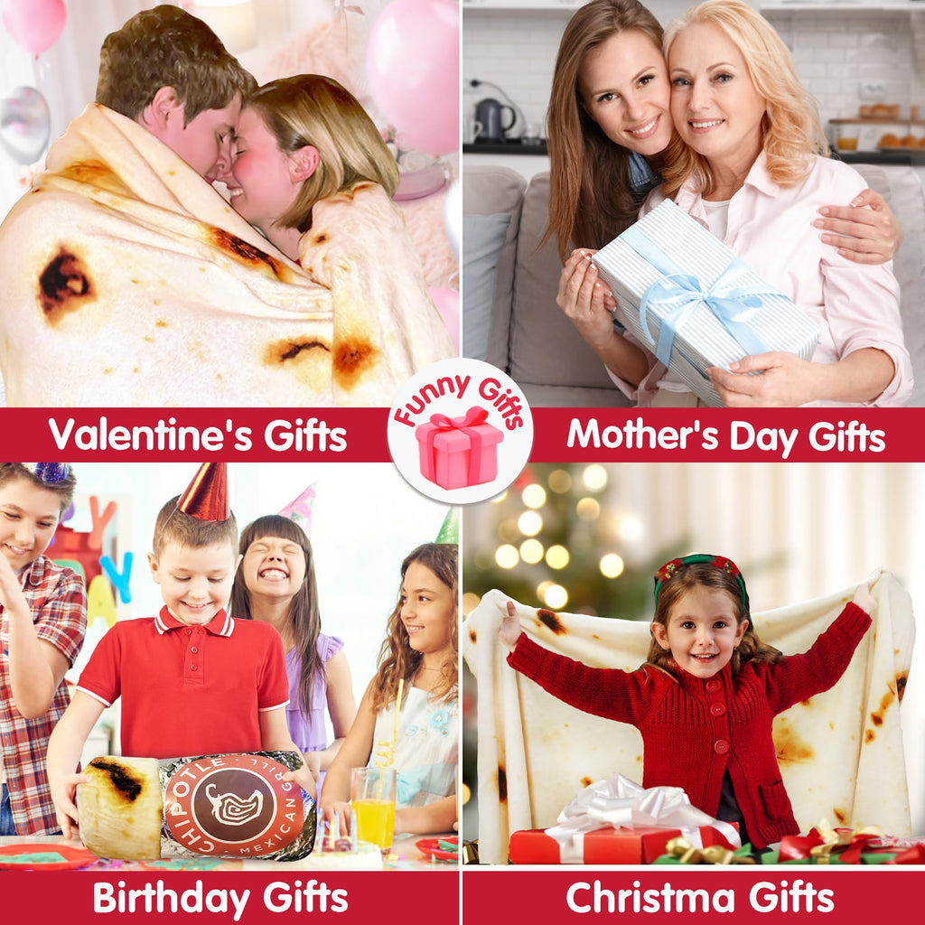 پتو پیچ تورتیلا جربست بوریتوس برای بزرگسالان، کودکان و نوزادان، هدیه تولد، پتو دو رو با طرح غذا، هدیه خنده‌دار برای زنان، مردان و نوجوانان، پتو نرم فلانل تاکو ۲۸۵ GSM (زرد، ۶۰ اینچ)