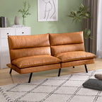 Convertible Futon Sofa Bed,71" Memory Foam Futon Couch,Detachable Cushion,Adjustable Backrest & Armrest,Linen Modern Loveseat Sleeper Recliner for Living Room,Office,Apartment,Medium Grey