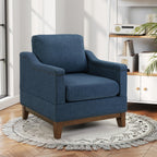 4-Piece Living Room Sofa Set with Coffee Table, Vintage Rivet Couch Sets with Solid Wood Legs, Chenille Sofas Furniture of Ottoman with Storage Space, Armchair, Loveseat and 3-Seat Sofa