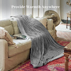 Verwarmd deken elektrisch deken plaid 50''X60'' - verwarmingsdeken met 6 warmtestanden - 2-10 uur automatische uitschakeling, ETL gecertificeerd, wasmachinebestendig (zwart)