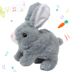 Hopearl Hopping Rabbit with Bell Interactive Electronic Pet Plush Bunny Toy with Sounds and Movements Animated Walking Wiggle Ears Twitch Nose Gift for Toddlers Birthday, Rainbow, 7''