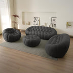 JACH Bubble Sofa Curved Couch Set, Comfy Upholstered Sofa, Mesh Fabric 3D Honeycomb Shape Modern Couches for Living Room, Apartment (Orange, 1 Seater, 2 Seater, 3 Seater, Ottoman)