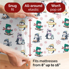 Komplet pościeli King Christmas Tree - Świąteczny wzór Xmas na lnie - Głębokie kieszenie - Dopasowany krój - 4 części - Bez zagnieceń - Wygodna i chłodząca świąteczna pościel zimowa - Łatwa w pielęgnacji - Przyjazna dzieciom