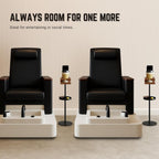 Drink Table for Small Spaces - Slim Pedestal Side Table with Real Wood Top & Stable Base for Coffee & Cocktails - Ideal for Tight Living Room & Bedroom Spaces (Walnut)