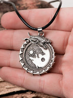 HAQUIL Viking Necklace, Skoll Hati Wolf Pendant, Viking Jewelry Gift for Men and Women
