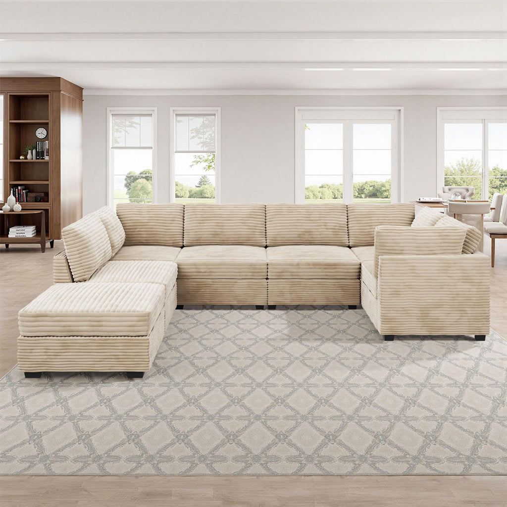 Modular Sectional Sofa,5 Pieces Sectional Couches for Living Room,L Shaped Cloud Couch Chaise Set, Black