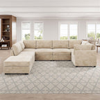 Modular Sectional Sofa,5 Pieces Sectional Couches for Living Room,L Shaped Cloud Couch Chaise Set, Black