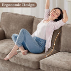 Rolled Arm Sofa with Nailhead Trim, 81.5" Living Room Couch, Comfy 3 Seater Chenille Fabric Couches, w/Deep Seat, Upholstered Brown Sofa for Bedroom, Apartment, Home Theater, Office