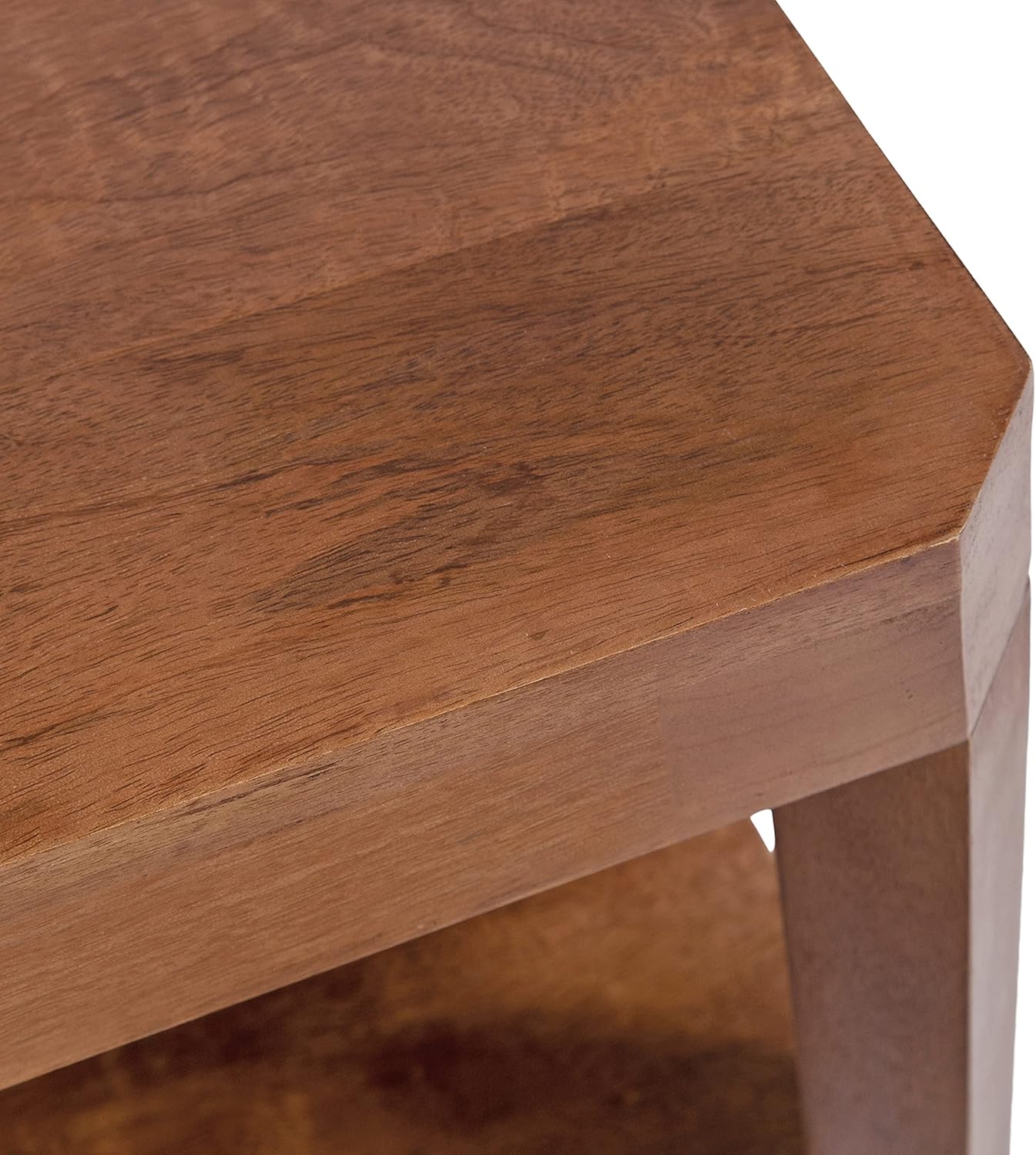 Kate and Laurel Talcott Modern Tiered Square Coffee Table; 26 x 26 x 18; Walnut Brown; Transitional Two-Tier Rectangular Living Room Table with Storage and Mango Wood Construction