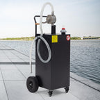 50 Gallon Fuel Caddy, Portable Fuel Caddy with Manual Pump - Heavy Duty Gas & Diesel Storage Tank on 4 Wheels, for Gasoline/Diesel Transfer to Cars, Trucks, ATVs, Boats, Lawn Mowers & Equipment