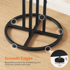 HOOBRO Bar Table, 23.6-Inch Round Pub Table, Frosted Glass Cocktail Table with Sturdy Iron Frame & Adjustable Feet, Modern Minimalist Small Coffee for Home Bar, Kitchen, Living Room, Black BK96BT01