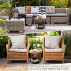 Round Coffee Table, 2-Tier Circle Wood Coffee Table with Storage Shelves, Modern Industrial Wooden Accent Center Sofa Side for Living Room, Home Office(19.7'' Dia X 17.7 H)