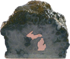 Hand Crafted Petoskey Stone (Small) Decorated with Michigan Copper. Michigan State Stones Great for Office Table or Desk Decor - Medium (Small)