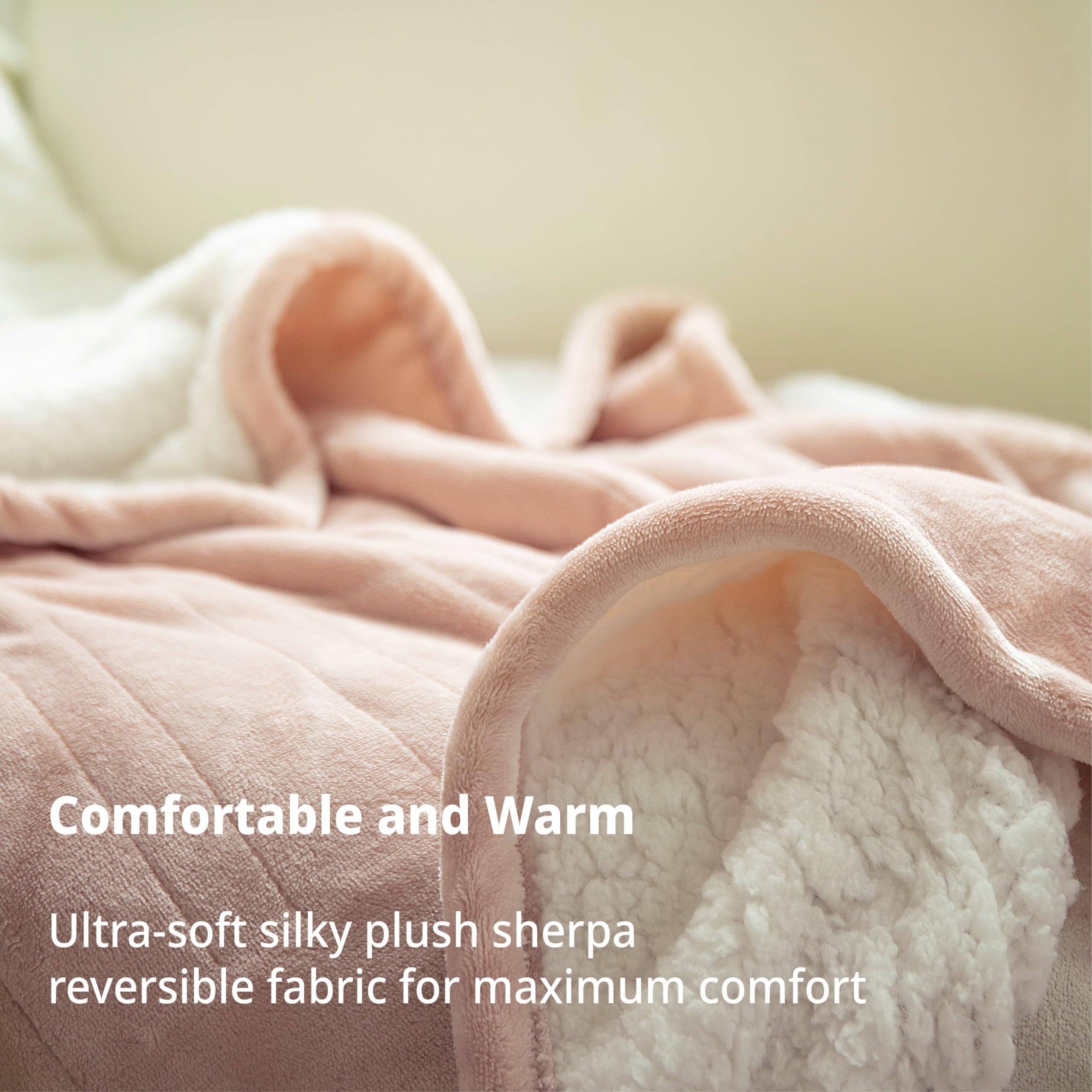 Opvarmet tæppe 50" x 60" - Opvarmet tæppe med 5 varmeniveauer og 3 timers automatisk slukning, maskinvaskbar, ETL &amp; FCC-certificering, overvarmebeskyttelse (Racoon) 