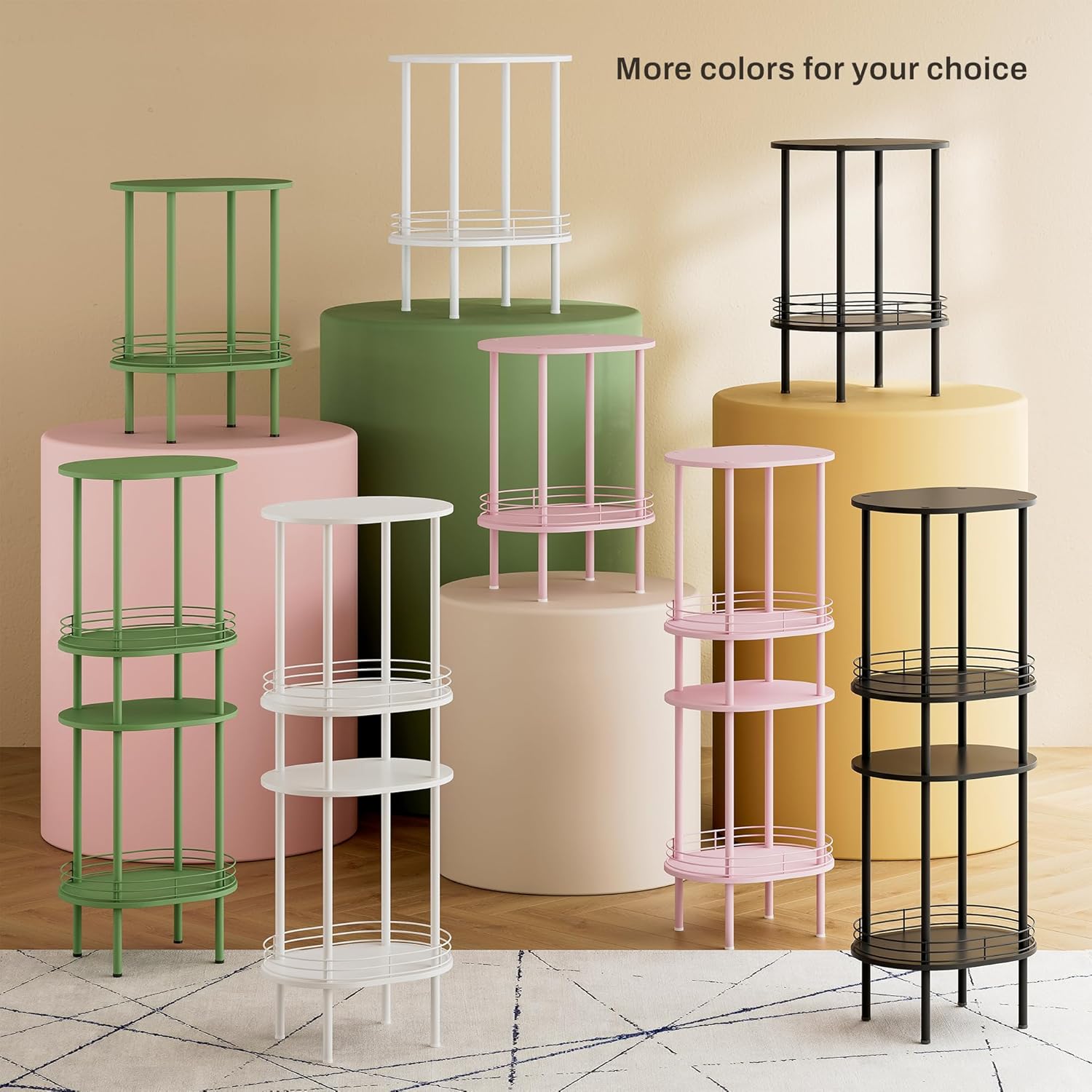 Small Round Side Table,Bedside Table with Storage,Morden Round Nightstand,Samll Side Table for Living Room,Bathroom,Bedroom, Nursery, Laundry, White