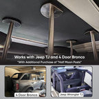 Hard Top Remover Lift for Jeep Wranglers: 2007-to-Present JK/JKU/JL/JLU + CJ, 2&4 Door + Lifted Jeeps. Quick & Easy Assembly. One Person System. Hardtop Removal/Installation in Minutes. Patented