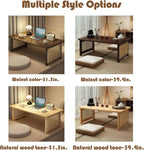 Japanese Floor Table Bamboo Folding Coffee Table Portable Solid Wood Japanese Coffee Table, No Assembly Japanese Dining Table for Sitting on The Floor, Easy Storage(31.5 * 18.9 * 13.8in.)