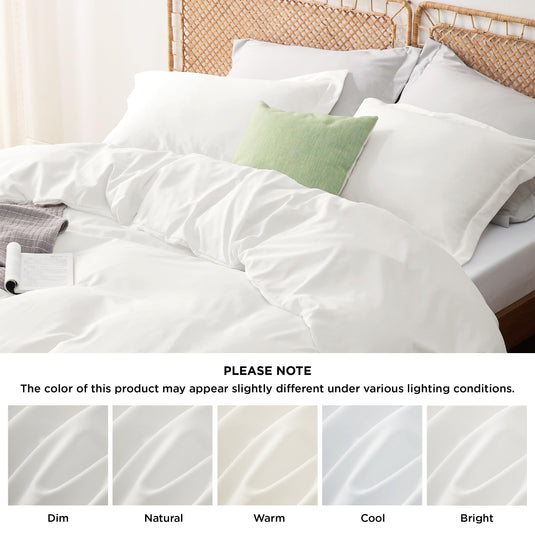 Bedsure Grey Duvet Cover Queen Size - Polyester & Rayon Derived from Bamboo Cooling Queen Duvet Cover Set, 3 Pieces, 1 Zipper Closure Duvet Cover (90"x90") & 2 Pillow Shams, Comforter Sold Separately