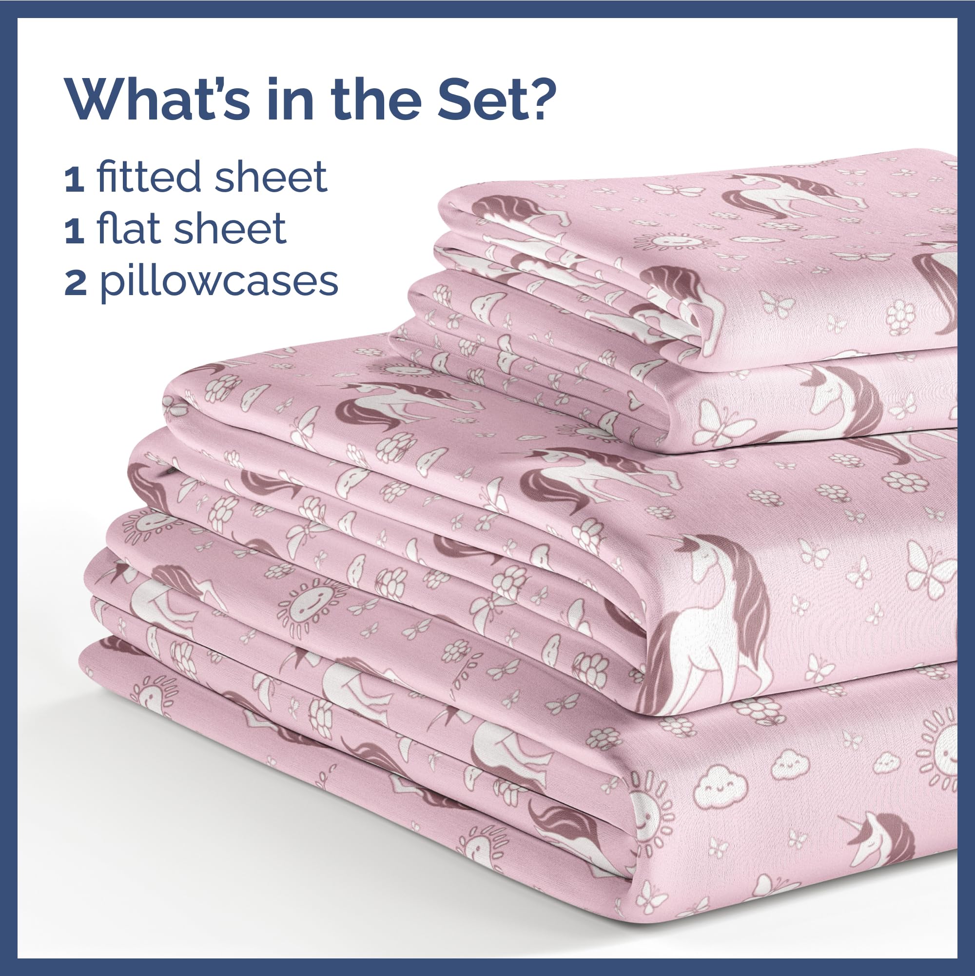 Kids Princess Full 4 Piece Sheet Set - Boys, Girls, Teens, Toddler - Easy Fit Deep Pockets - Breathable, Hotel Quality Bedding Sheets - Machine Washable - Wrinkle Free - Cute, Cozy, Soft - CGK Linens