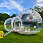 8FT Inflatable Bubble House for Kids, Clear PVC Bubble Balloon House with Tunnel, Air Blower, 600W Air Pump Transparent Bubble House Dome Inflatable for Party, Yard Decoration
