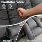 SAMERY 65.5" RV Loveseat Double Recliner With Console | Wall Hugger Reclining Sofa | Theater Seats | Couch | Furniture for RV and Home (Dark Gray)