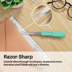 Uncommon Desks Kontorbrevåbner - Rustfrit Stål Knivægblad, Ergonomisk Grebshåndtag (Blandet Farver, 3 Stykker)