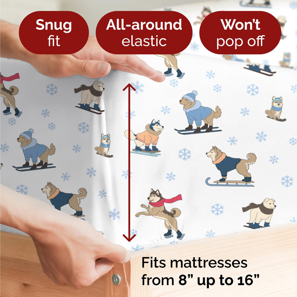 Komplet pościeli King Christmas Tree - Świąteczny wzór Xmas na lnie - Głębokie kieszenie - Dopasowany krój - 4 części - Bez zagnieceń - Wygodna i chłodząca świąteczna pościel zimowa - Łatwa w pielęgnacji - Przyjazna dzieciom