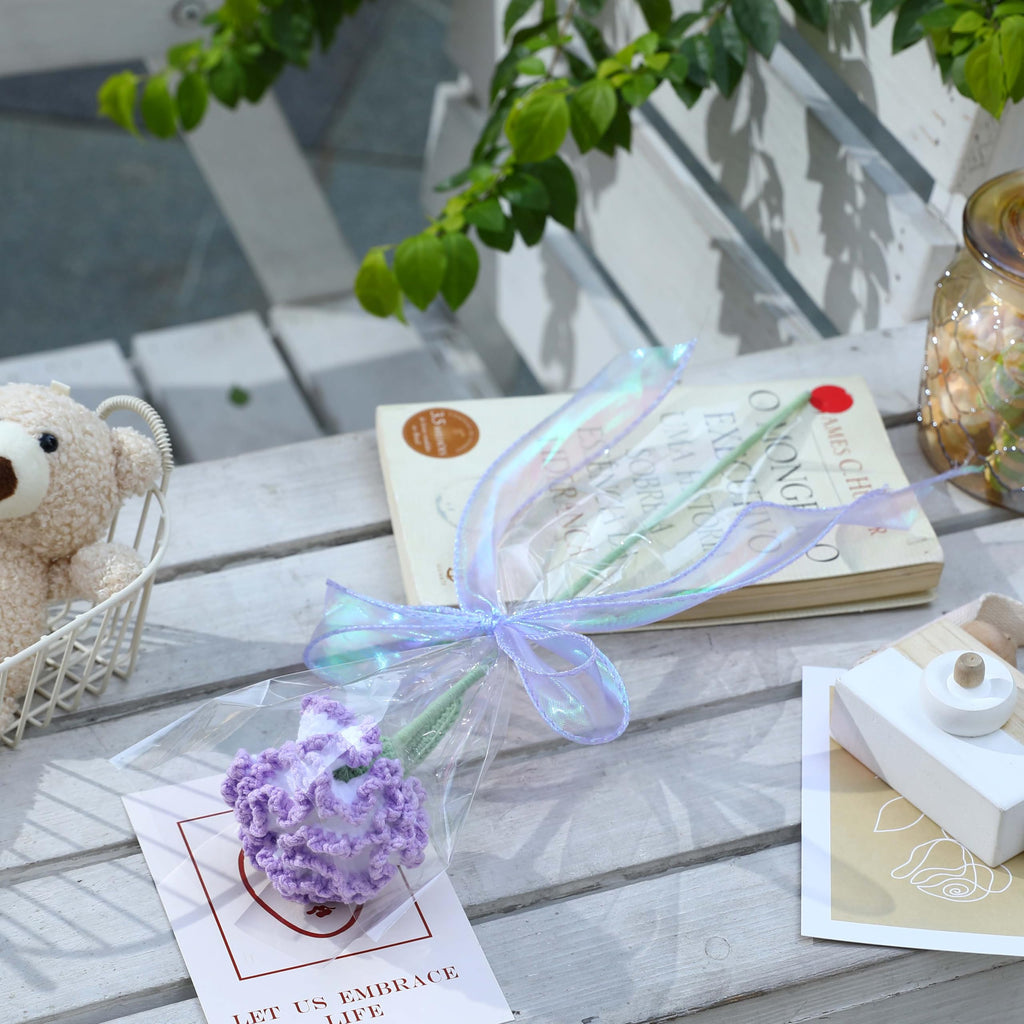 Crochet Flower Pot Forget-me-not Pink Thank You Crochet Gifts for Women Coworker Graduation & Mother's Day Gift Pink Crochet Potted Flower for Women Teacher| Handmade Knitted Potted Plant