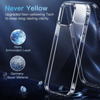 CASEKOO for iPhone 13 Pro Max Case Crystal Clear, [Not Yellowing] [Military-Drop Protection] Shockproof Protective for iPhone 13 ProMax Phone Case 6.7 inch 2021, Clear