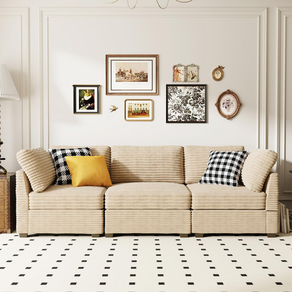 Modular Sectional Sofa,5 Pieces Sectional Couches for Living Room,L Shaped Cloud Couch Chaise Set, Black