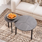 COSIEST Glass Coffee Table, 32" Round Coffee Tables with Storage, 2-Tier Glass Top, Clear Coffee Table, Simple & Modern Center Table for Living Room or Home Office (Champagne)