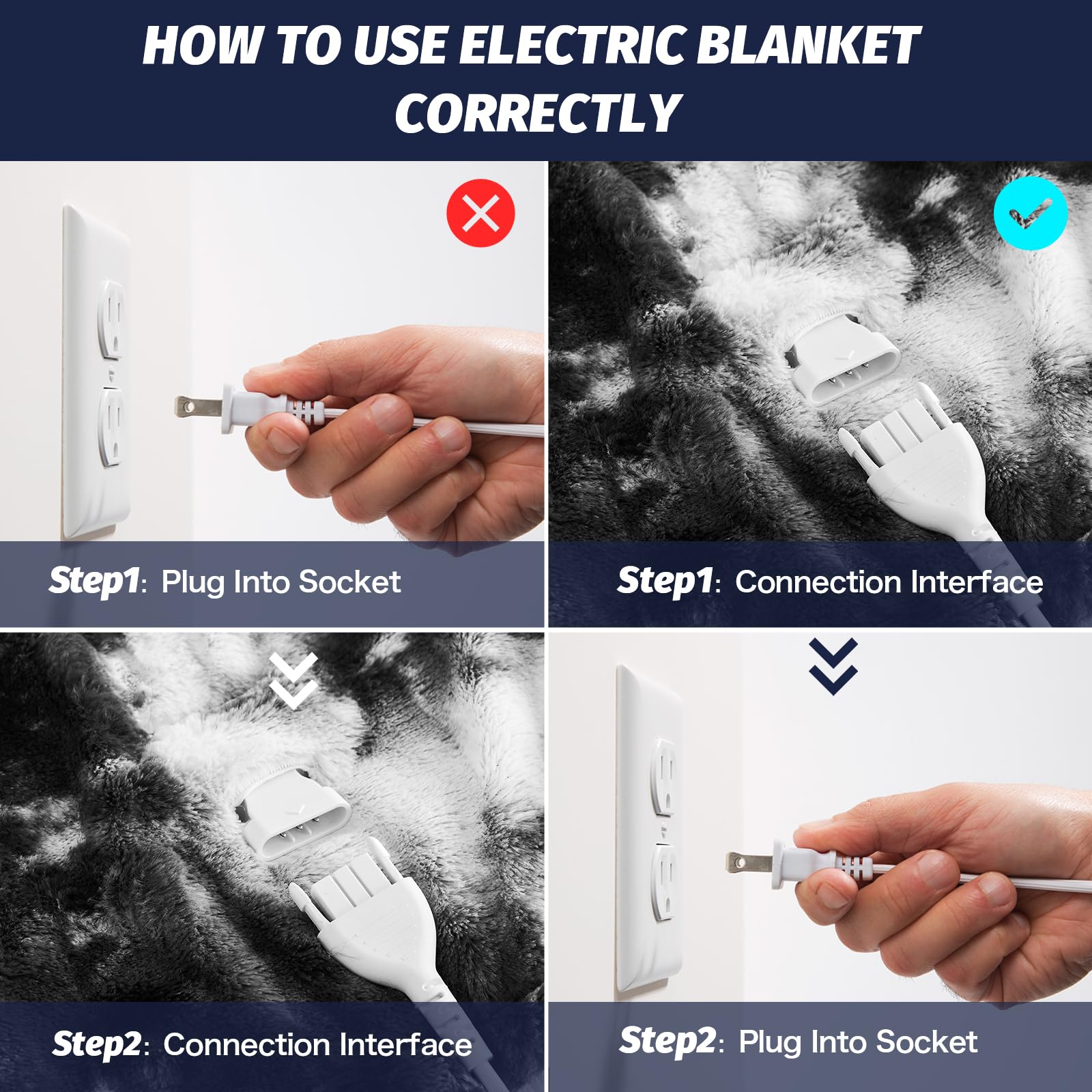 Manta Elétrica Aquecida OCTROT - Manta de Aquecimento em Sherpa de Lã para Sofá, Manta de Aquecimento de Pelo Sintético para Colo com Temporizador de 5 Posições e 10 Níveis de Aquecimento, Certificação ETL&FCC, para Adultos