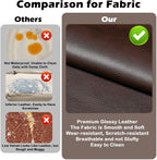 STHOUYN 85” Faux Leather Sofa Brown Leather Couch with USB, Mid Century Modern 3 Seater Couches Sofas Living Room Apartment, Large Office Sofa Couch, Stain Resistant & 3 Tufted Cushion (Brown)