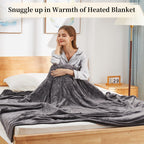 Heated Blanket Electric Blanket Full Size, Super Soft Cozy Upgraded Flannel Heating Blanket with 6 Heating Levels & 1-10 Hours Auto Off, Fast Heating & Overheat Protection, 72" x 84", Dark Gray