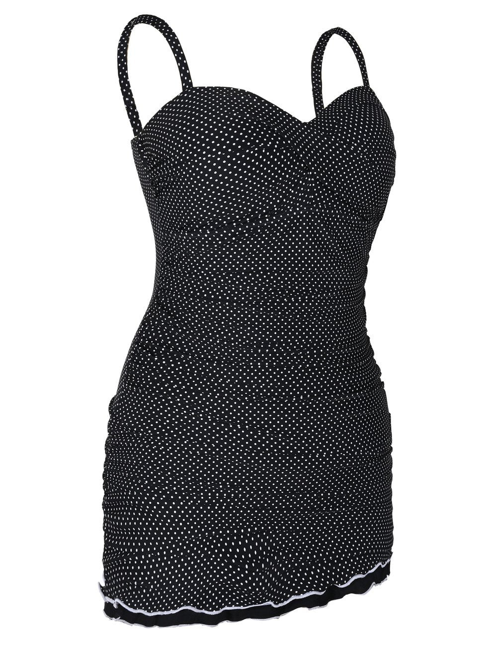 Hilor Women's One Piece Swimsuits Tummy Control Swimwear Ruffle Swimdress with Panty Polka Dot 8