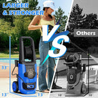 Pressure Washer, 5000PSI Max 3.2GPM Power Washer Adjustable Touch Screen with 35FT Power Cord, 20FT Hose, 4 Nozzles for Driveways Furniture or Cars, Blue