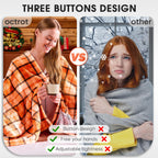 Elektrisch verwarmd deken, 50X60, verwarmingsdeken met 10 verwarmingsniveaus/8 uur automatische uitschakeling, marineblauw geruit Sherpa-dekenverwarmer voor volwassenen, wasbaar deken cadeau voor bank bed kantoor, ETL