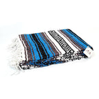 Open Road Goods Bright Blue Mexican Blanket - Authentic Serape Falsa Blanket - Handmade (Acrylic Blend, XL)