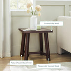 Walker Edison Colt Modern Farmhouse Solid Wood Square Side Table, 18 Inch, Espresso