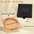 Motivational Gifts for Women Stocking Stuffers for Teen Inspirational Morse Code Bracelets for Her Daughter Sisters Gifts from Sister Adjustable Handmade Braided Link Pink Birthday Christmas Jewelry