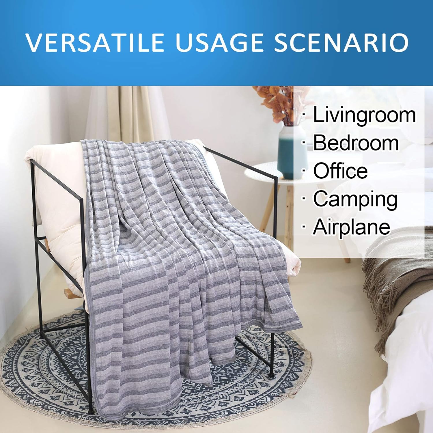 Ailemei Direct Cooling Blanket for Hot Sleepers,Double Sided Cold Effect,Queen Size Lightweight Breathable Summer Large Big Blankets for Bed,Transfer Heat to Keep Body Cool Night Sweats,90"x90"